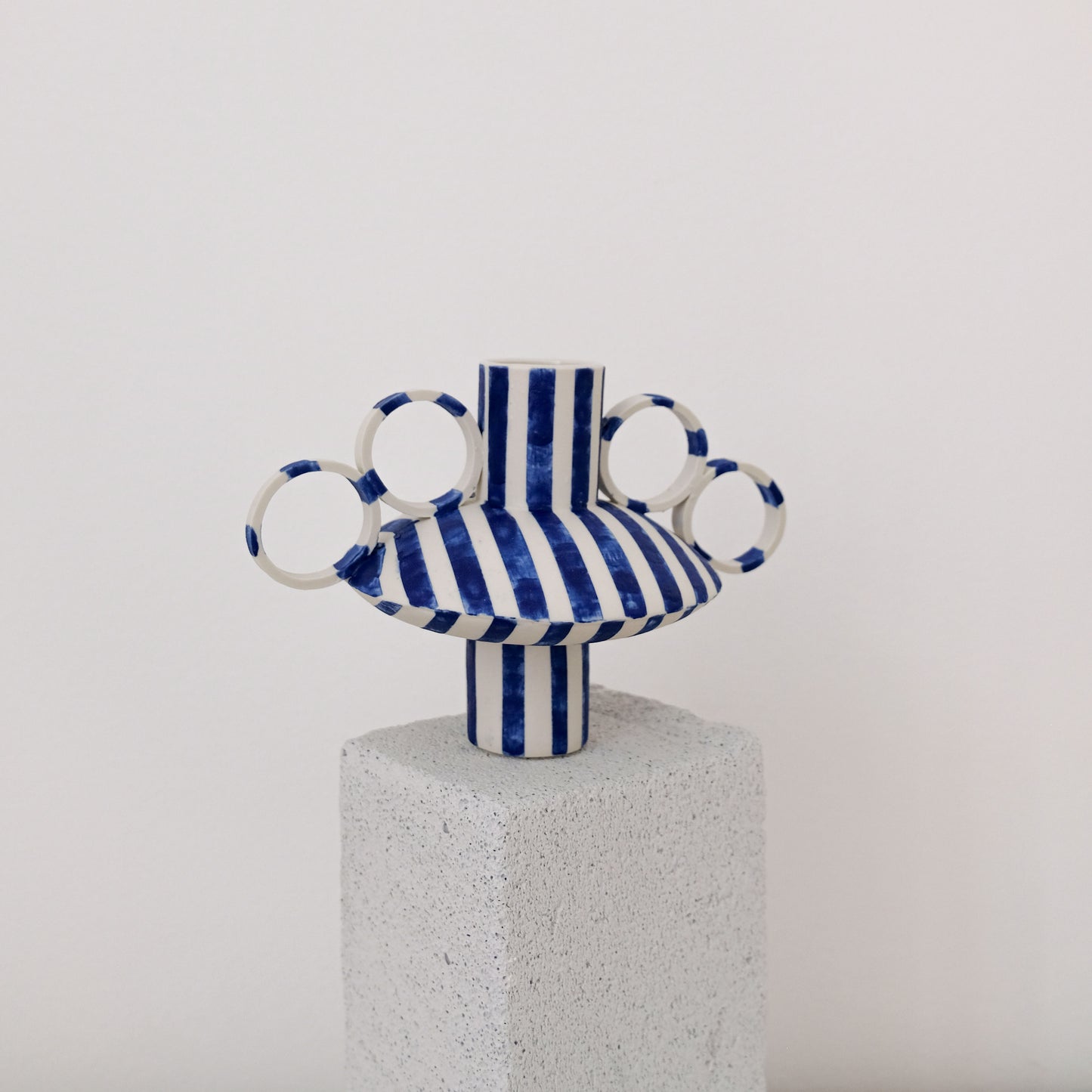 Small Zebrino - Dark Blue Matte - Porcelain Vase