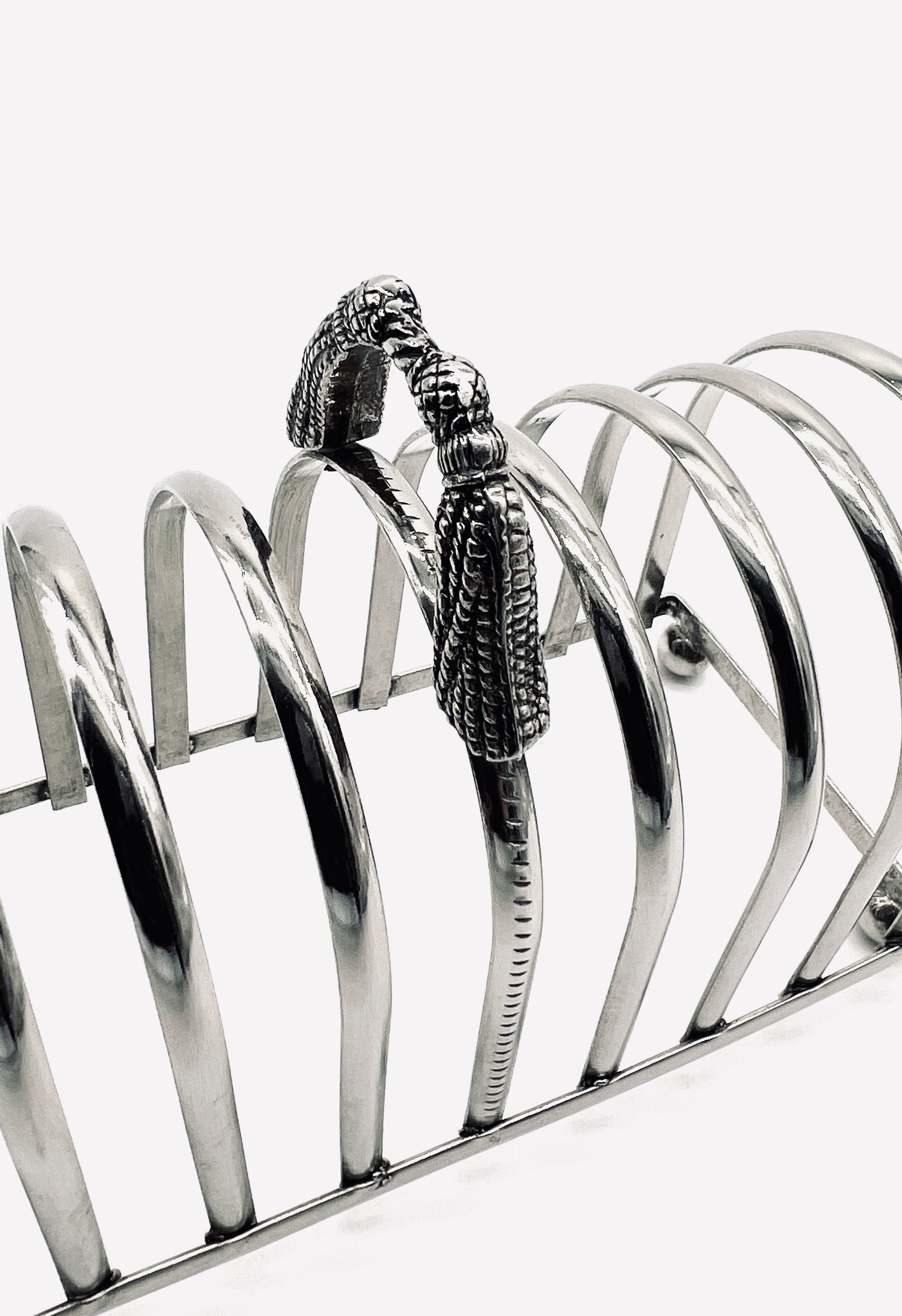 Silver-Plated Tassel Toast Holder