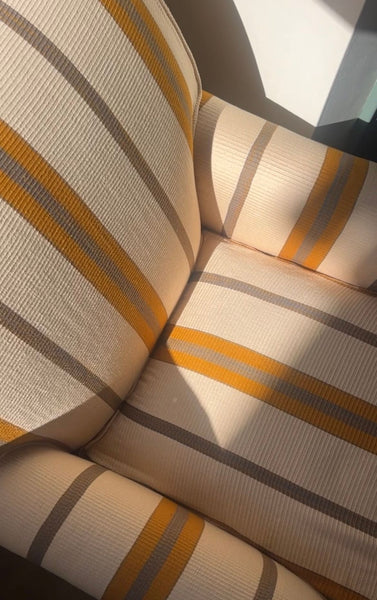 Vereda Handwoven Stripe Fabric | Tumeric