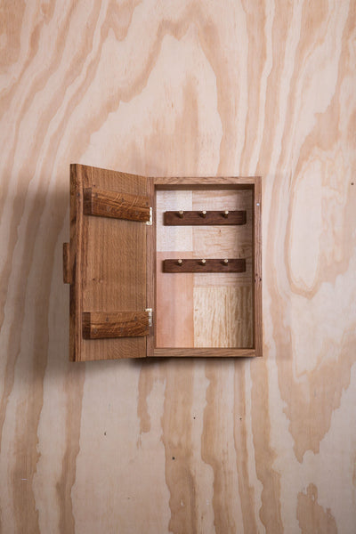 Brown Oak Key Cabinet