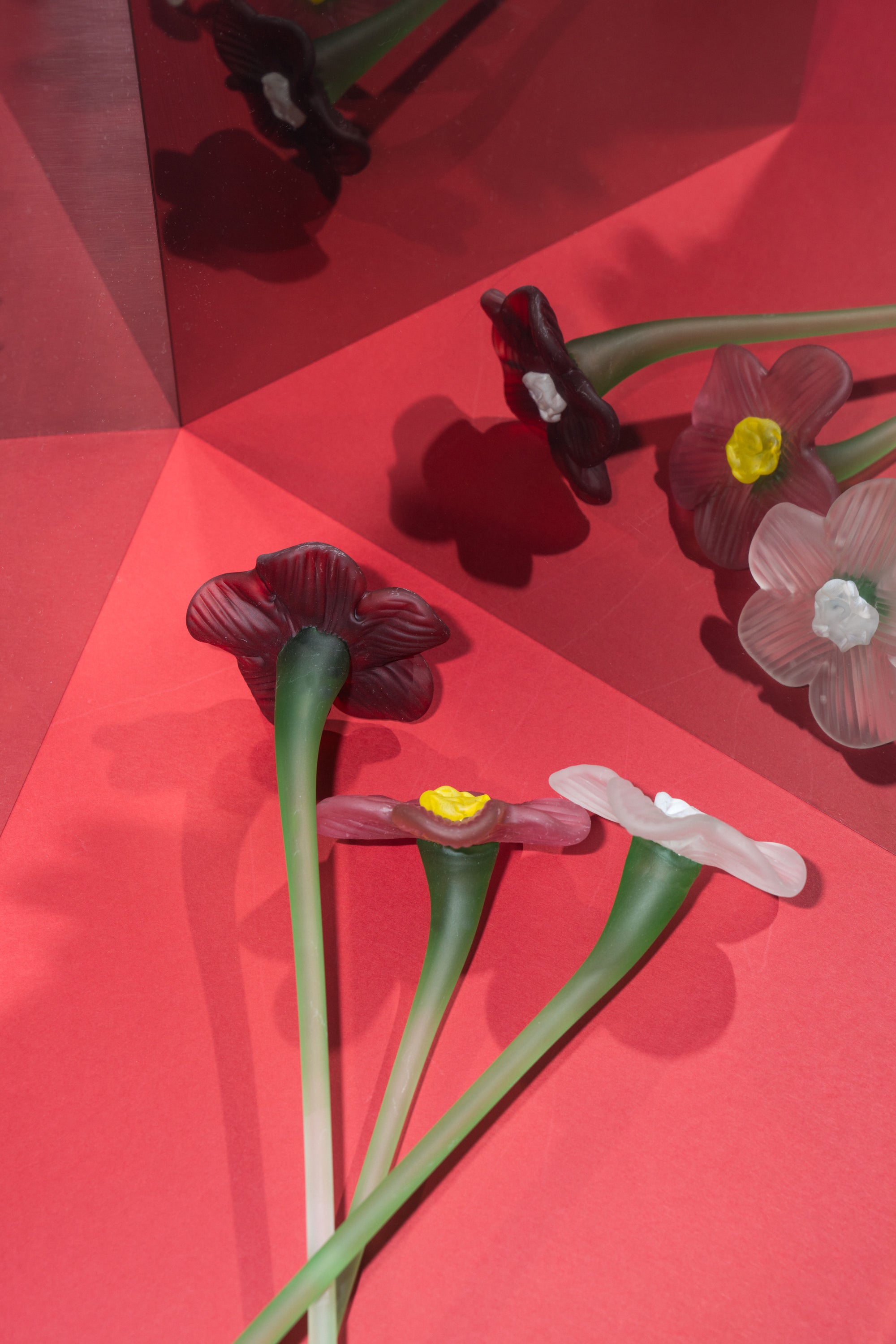 Mouth-blown Crystal Flower Bouquet - Matte