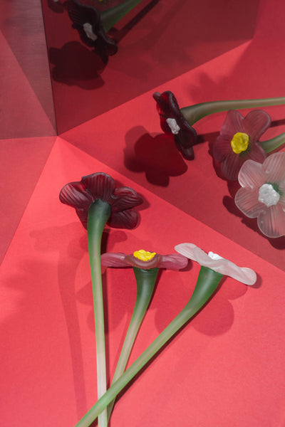 Mouth-blown Crystal Flower Bouquet - Matte