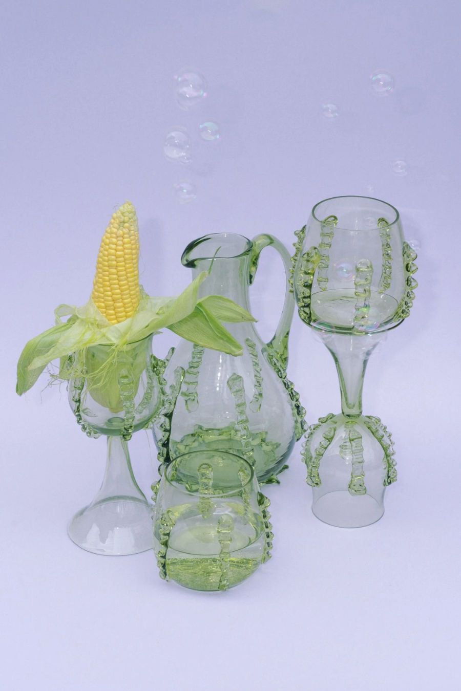 Mouthblown Carafe with Ornaments