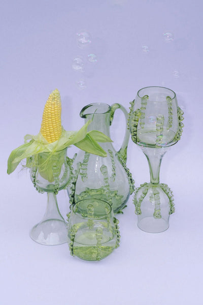 Mouthblown Carafe with Ornaments