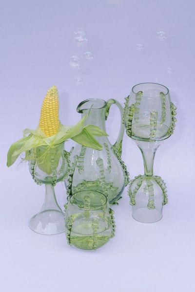 Mouthblown Carafe with Ornaments