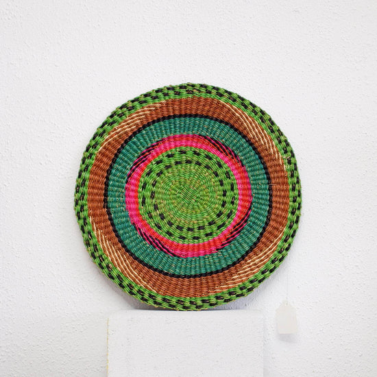 Colourful Placemats from Ghana - Complementary Set of 2 - Fuchsia & Green