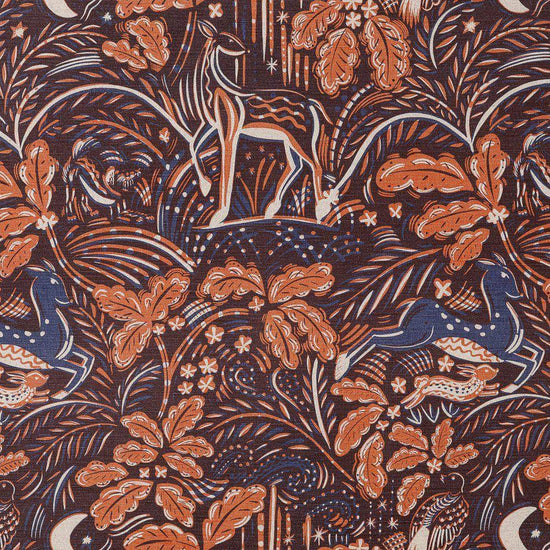 Staffordshire Bolster Cushion in Navy and Rust
