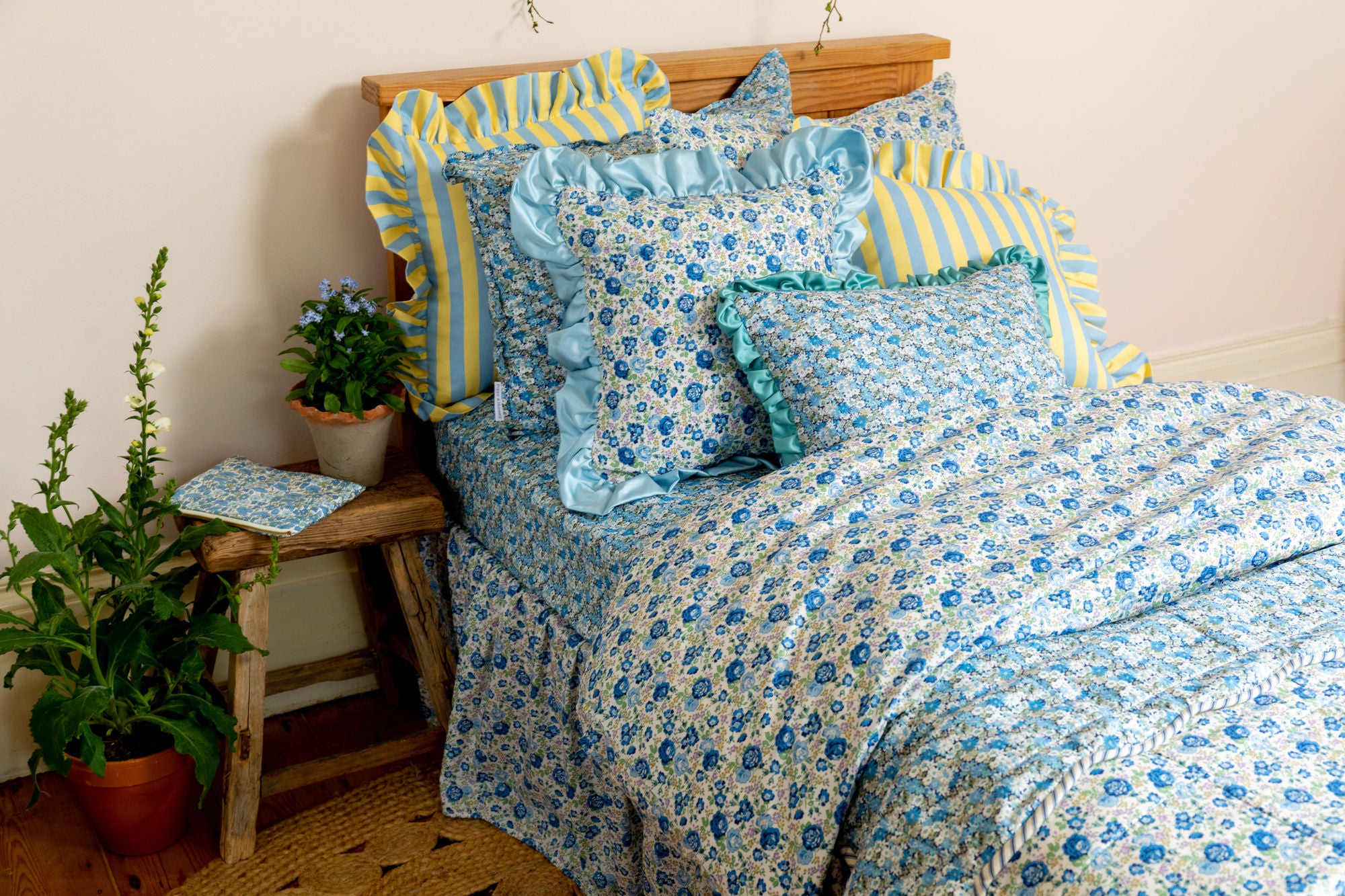 Ruffle Cushion made with Liberty Fabric 'Libby'