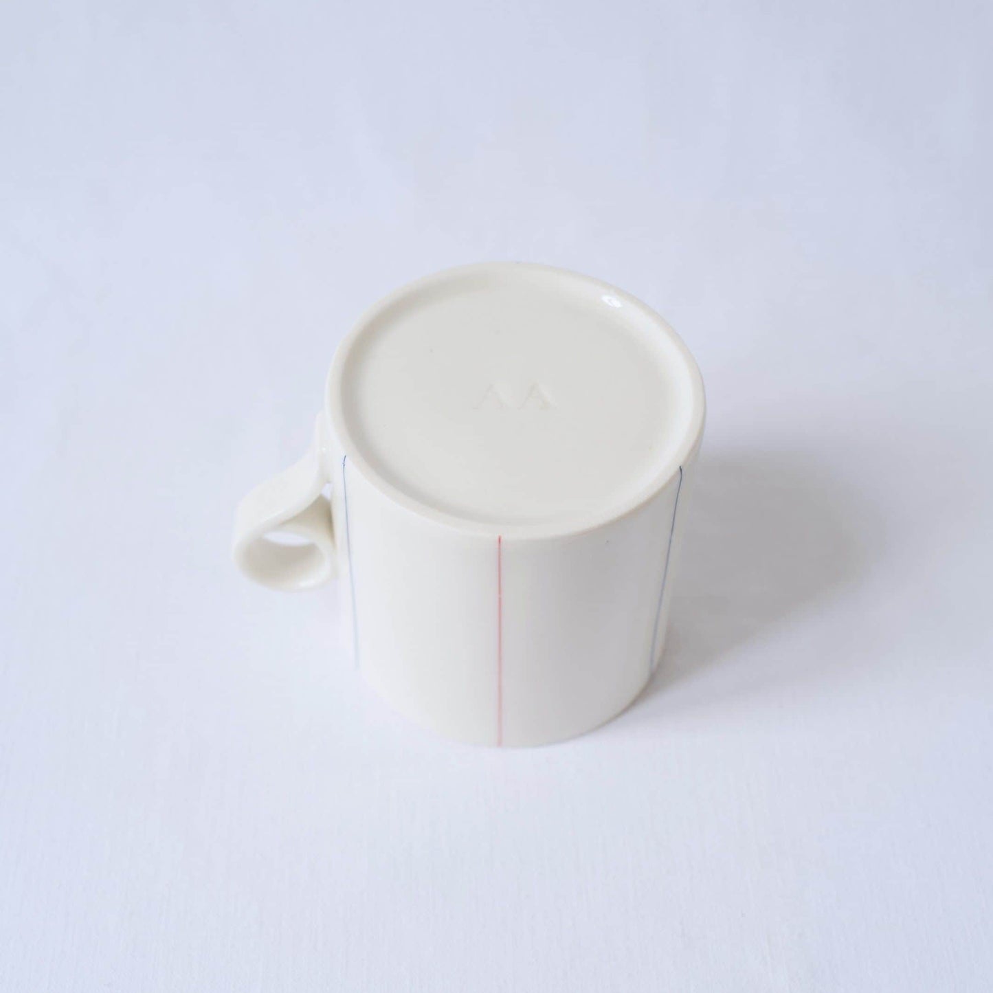 Large Mug with Tricolour Stripes - Loop Handle
