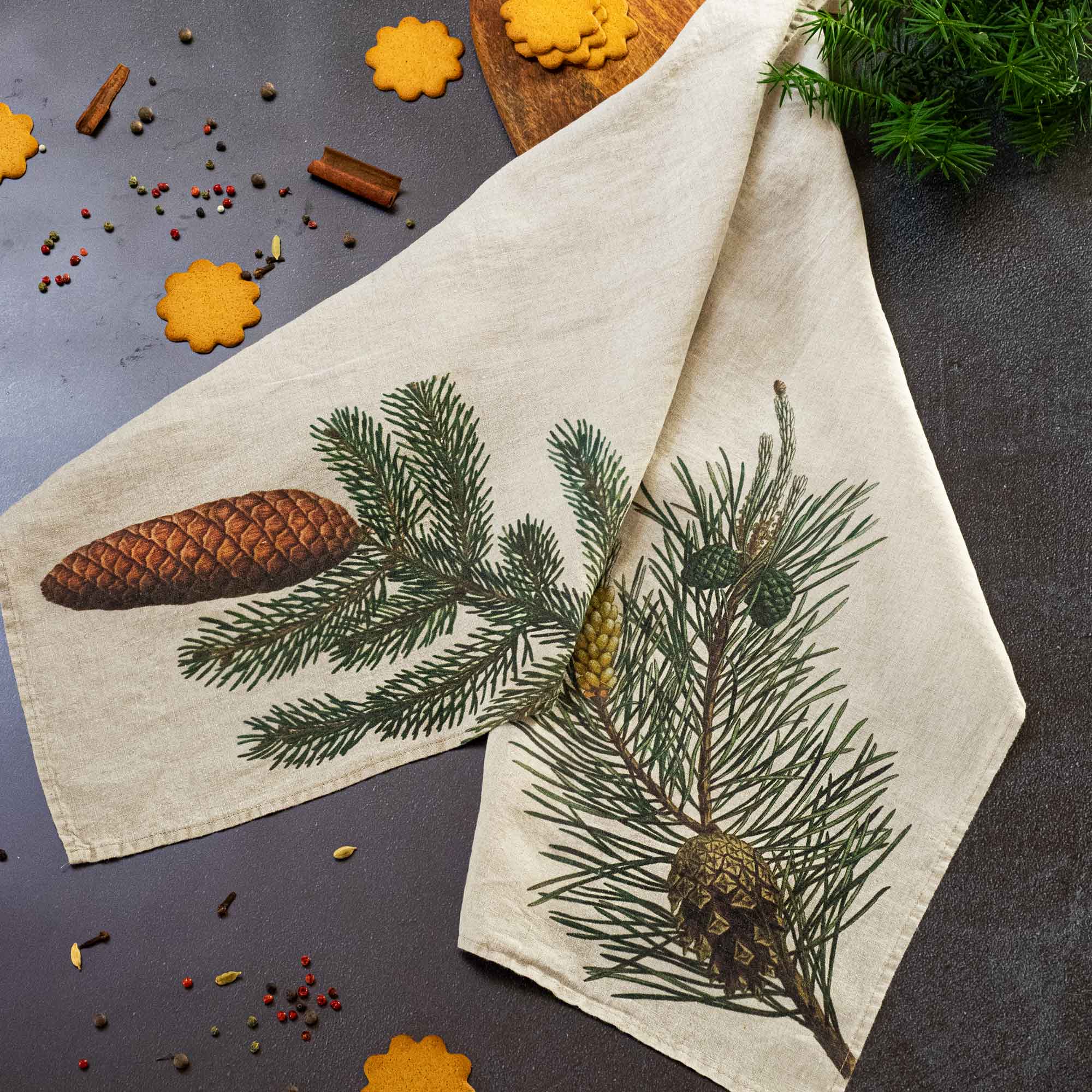 Linen Kitchen Towels SPRUCE & PINE Set of 2