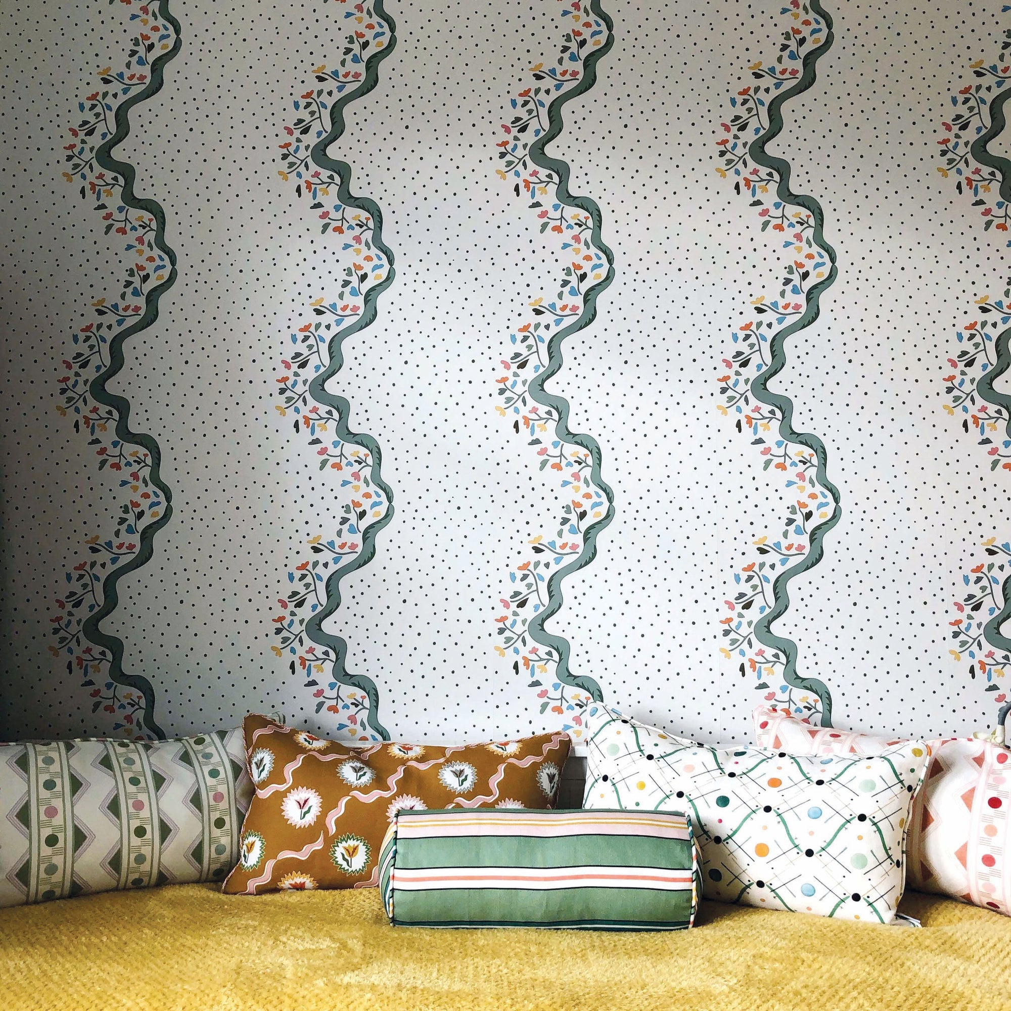 Chintz Caroline Wallpaper - Green