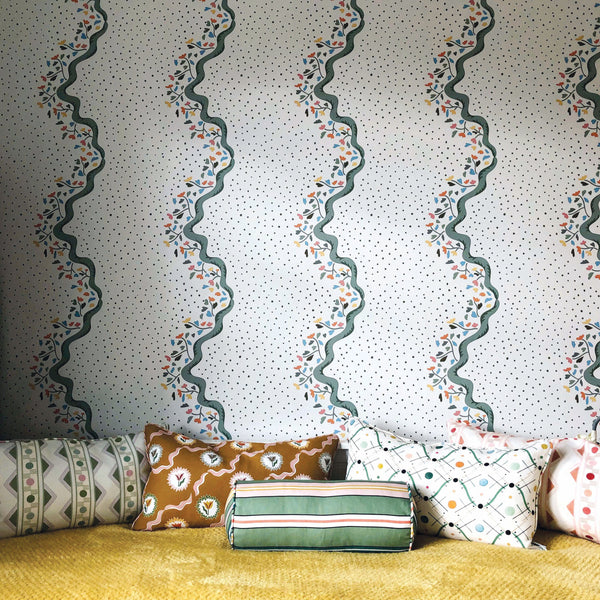 Chintz Caroline Wallpaper - Green