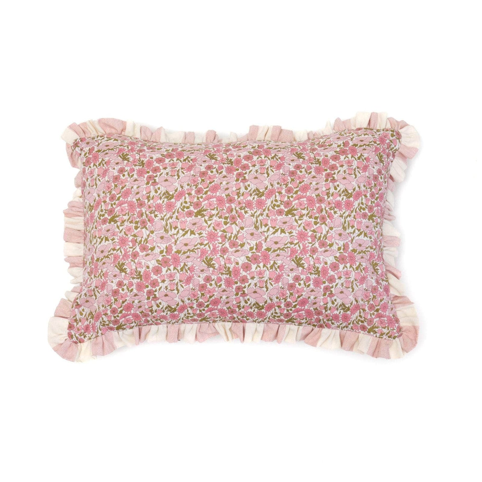 Cushion made from Liberty fabric 'Poppy and Daisy Pink'