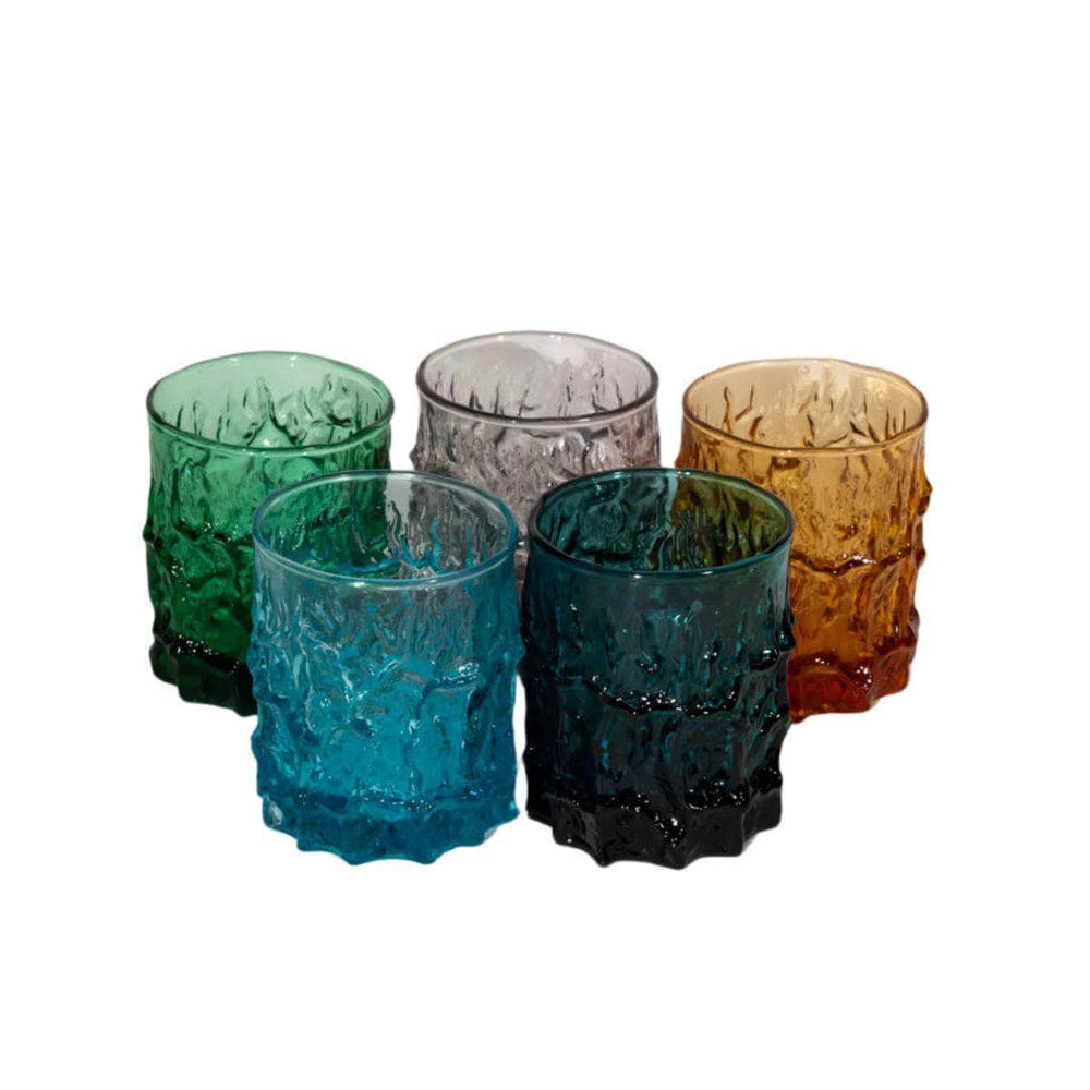 ‘Textured Bark’ Tumblers by Geoffrey Baxter, set of 5