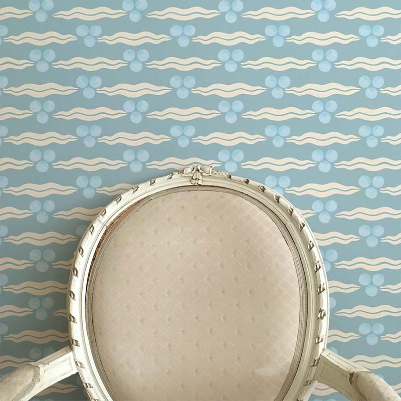 Chintamani Wallpaper - Light Blue
