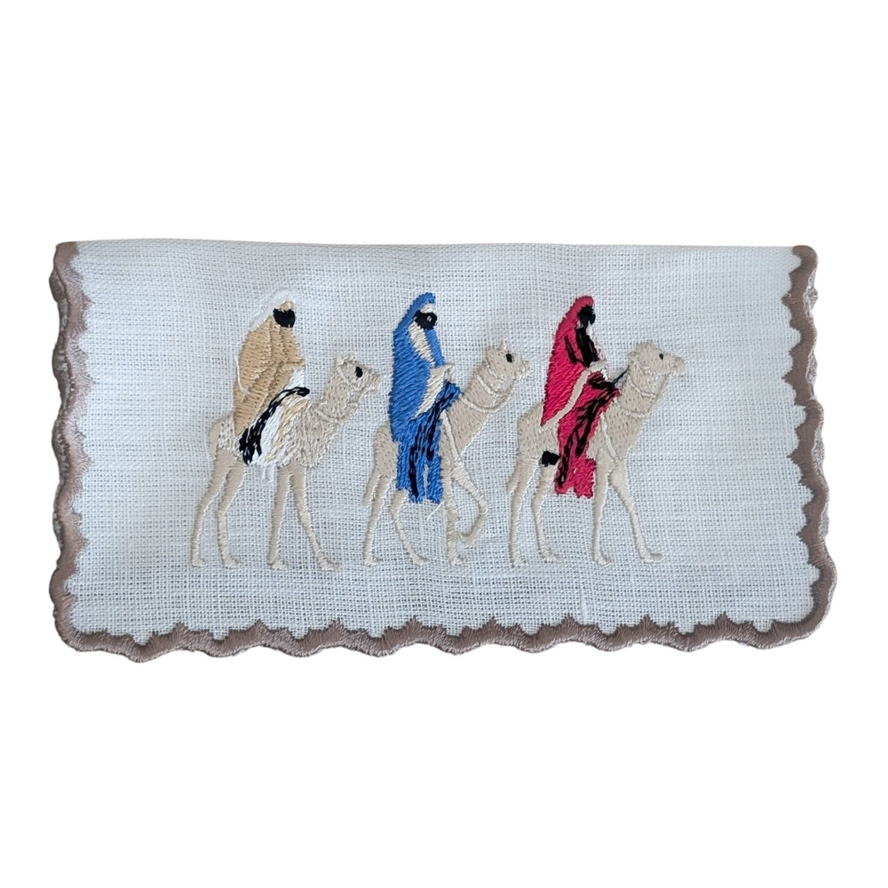 THE THREE WISE MEN - Christmas Embroidery Cocktail Napkin Set (set of 6)