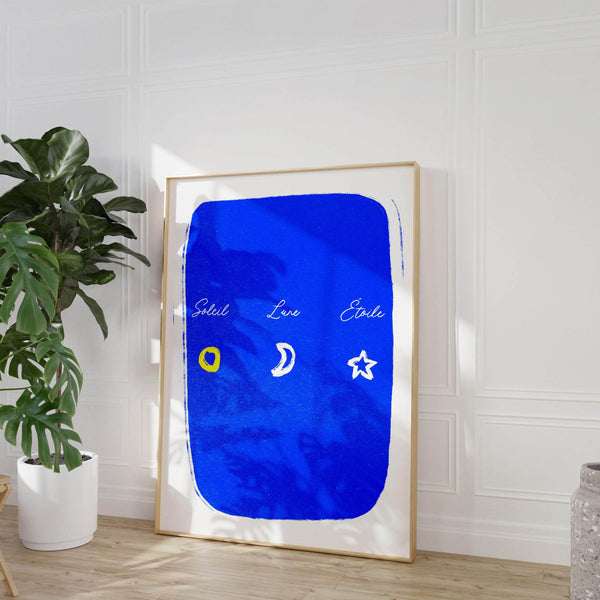 Soleil Lune Étoile Art Print