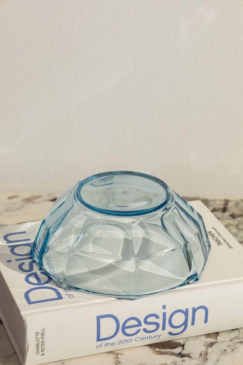 Vintage Colourful Faceted Glass Bowl