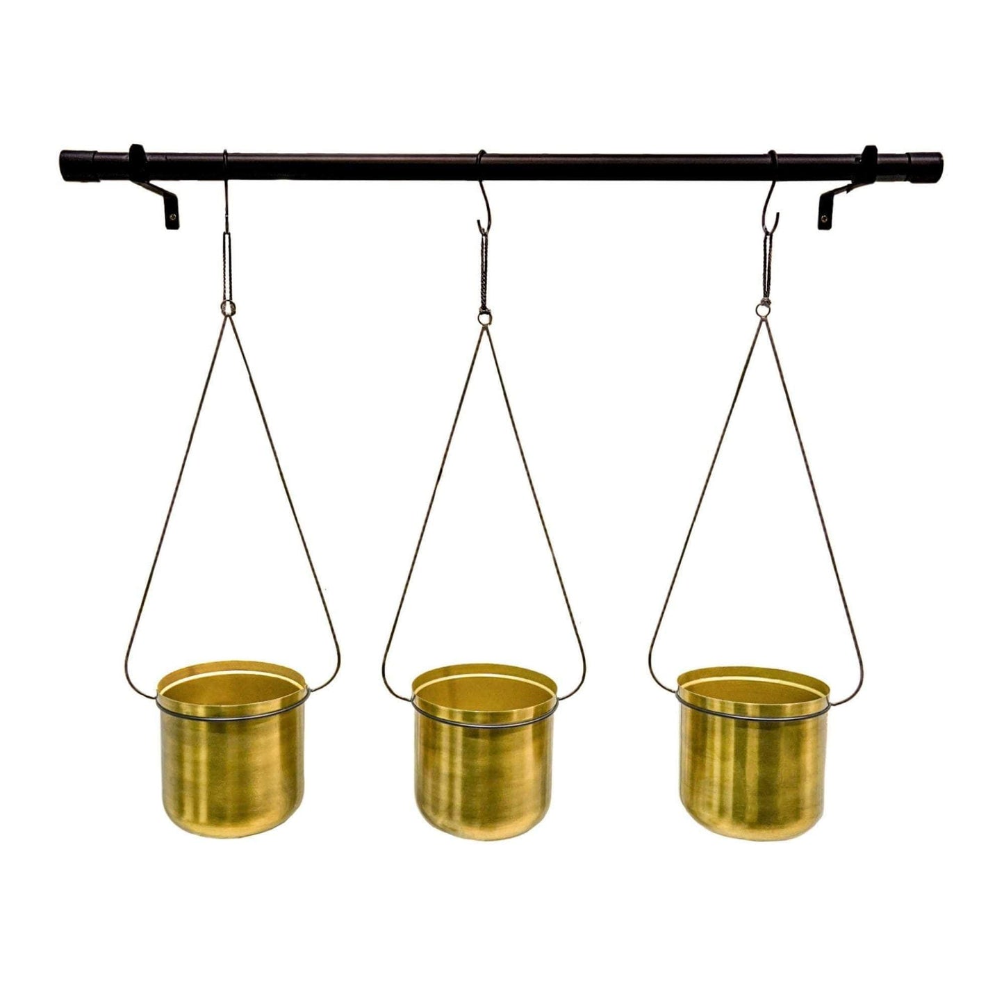 Linear Hanging Planters Black and Gold