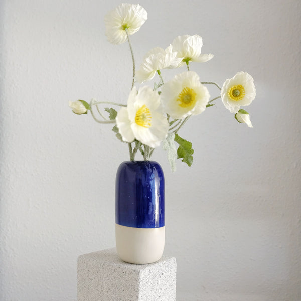 Murray - Ceramic Vase - Glossy Blue and White