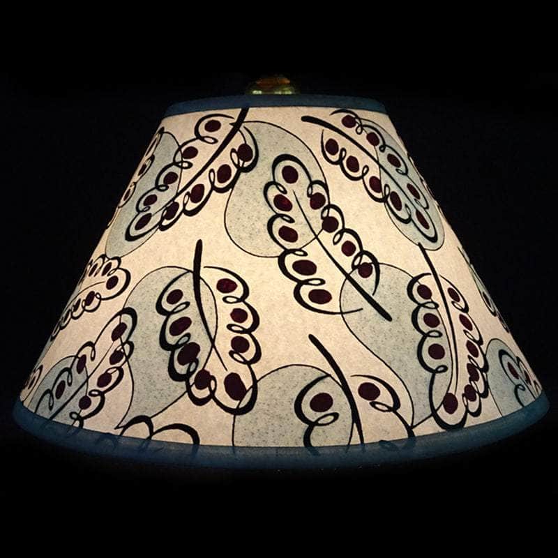 Paisley Leaf Hand Painted 10" Lampshade in Blue