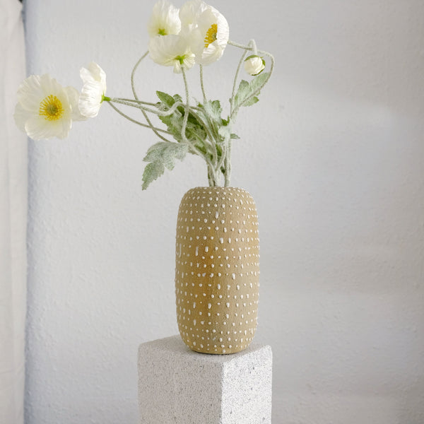 Eliana - Ceramic Vase - Beige with Dots