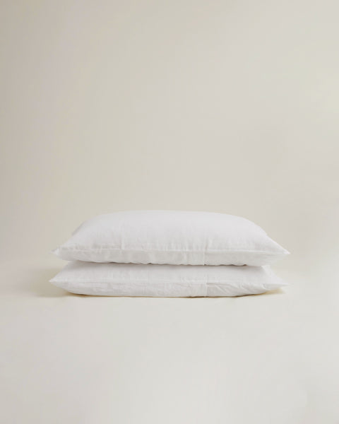 Hemp Pillowcase Pair Pure White