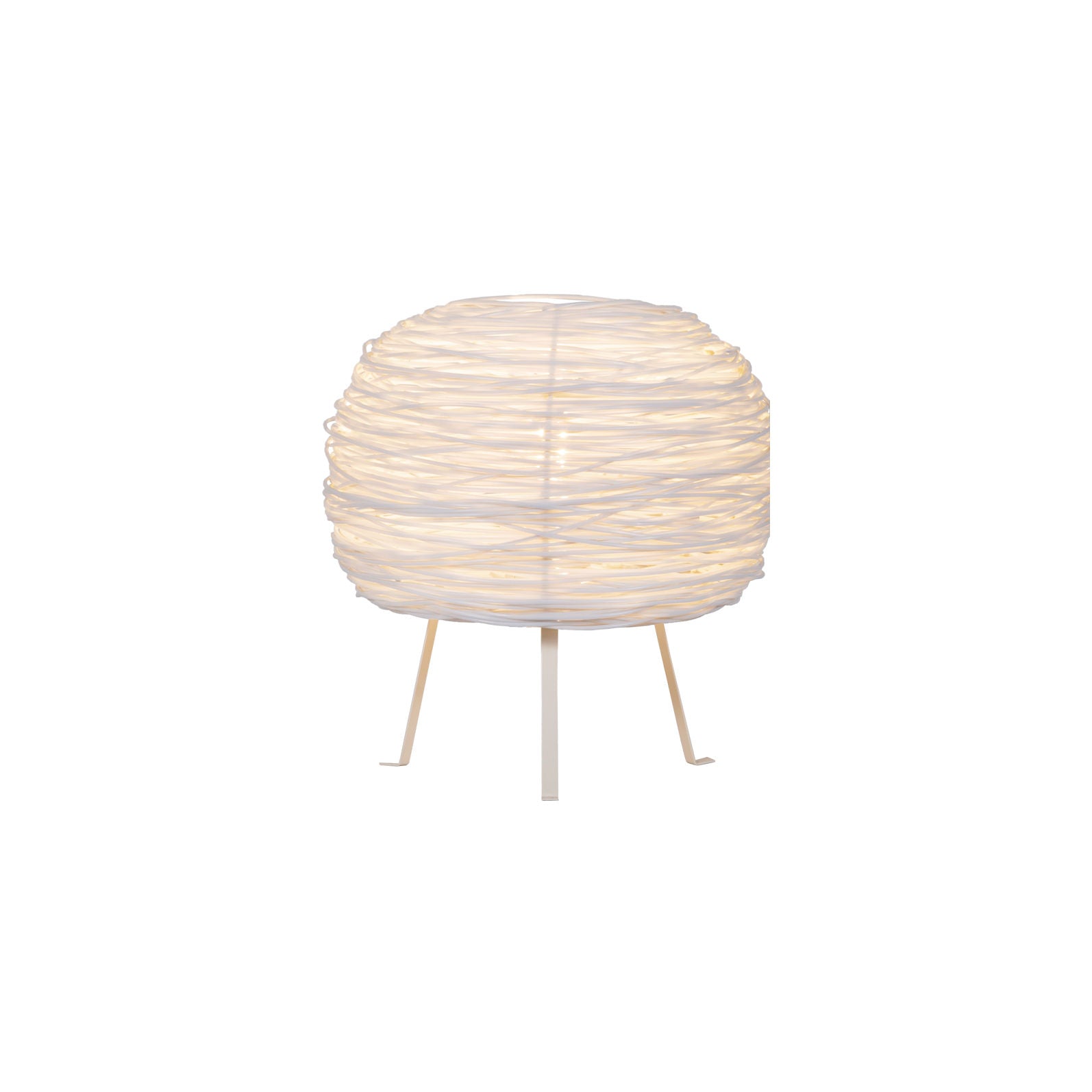 Shelter Table by Ango – Hand-woven table light in recycled plastic.