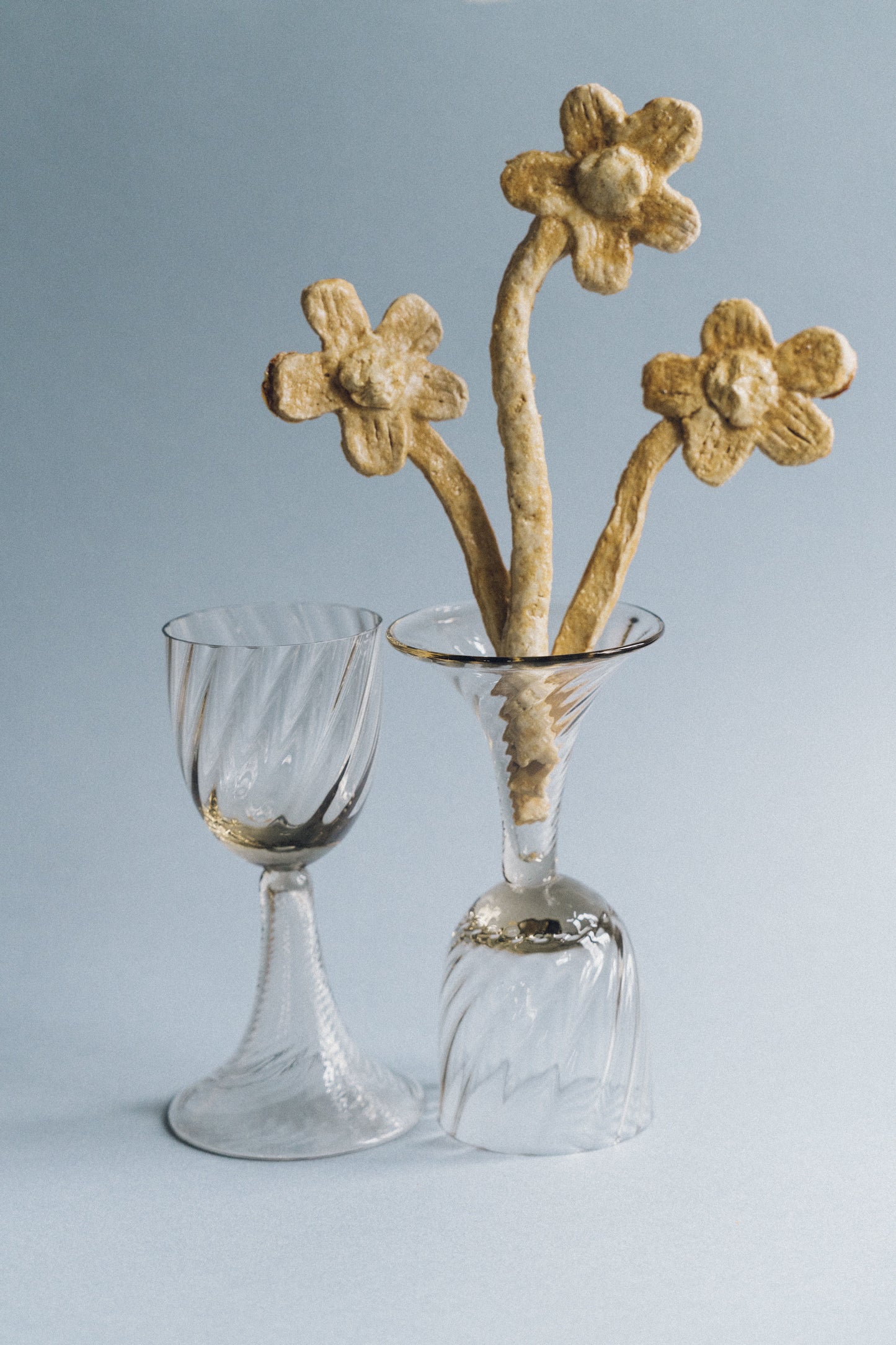 A Pair of Mouthblown Wine Goblets
