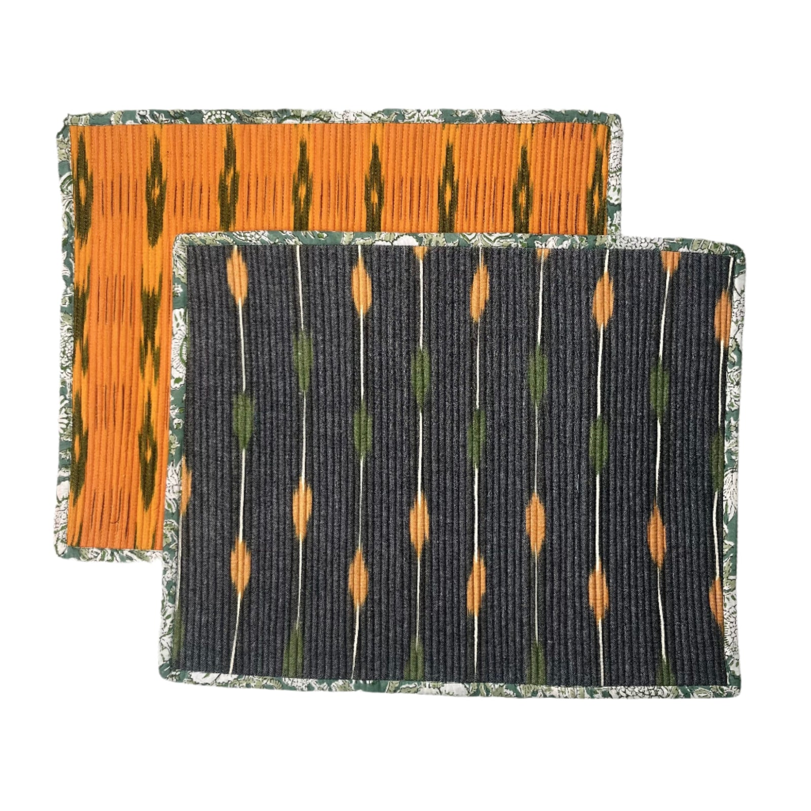 The Breakfast Ikat Placemat - Orange & Grey