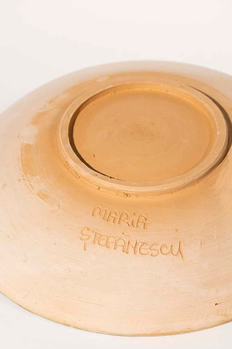 Artisanal Ceramic Hand Painted Plates Set of Two