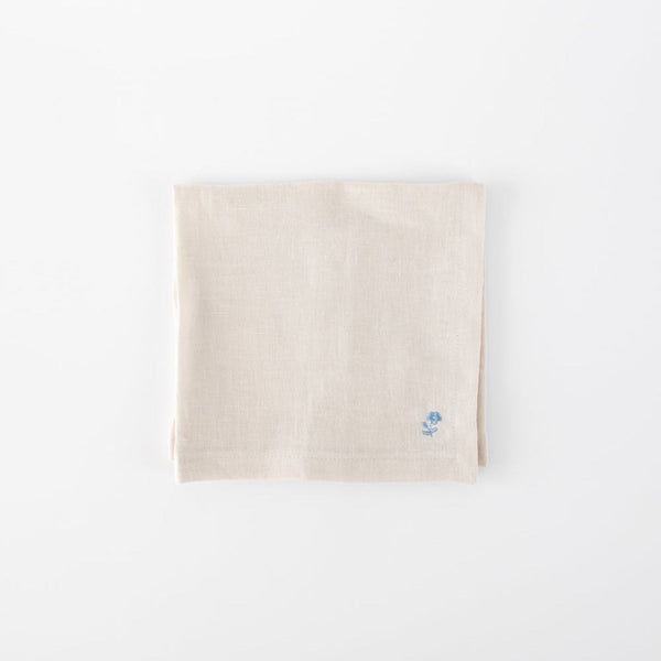 Beige Linen Napkins (Set of 2) – Floral Embroidery