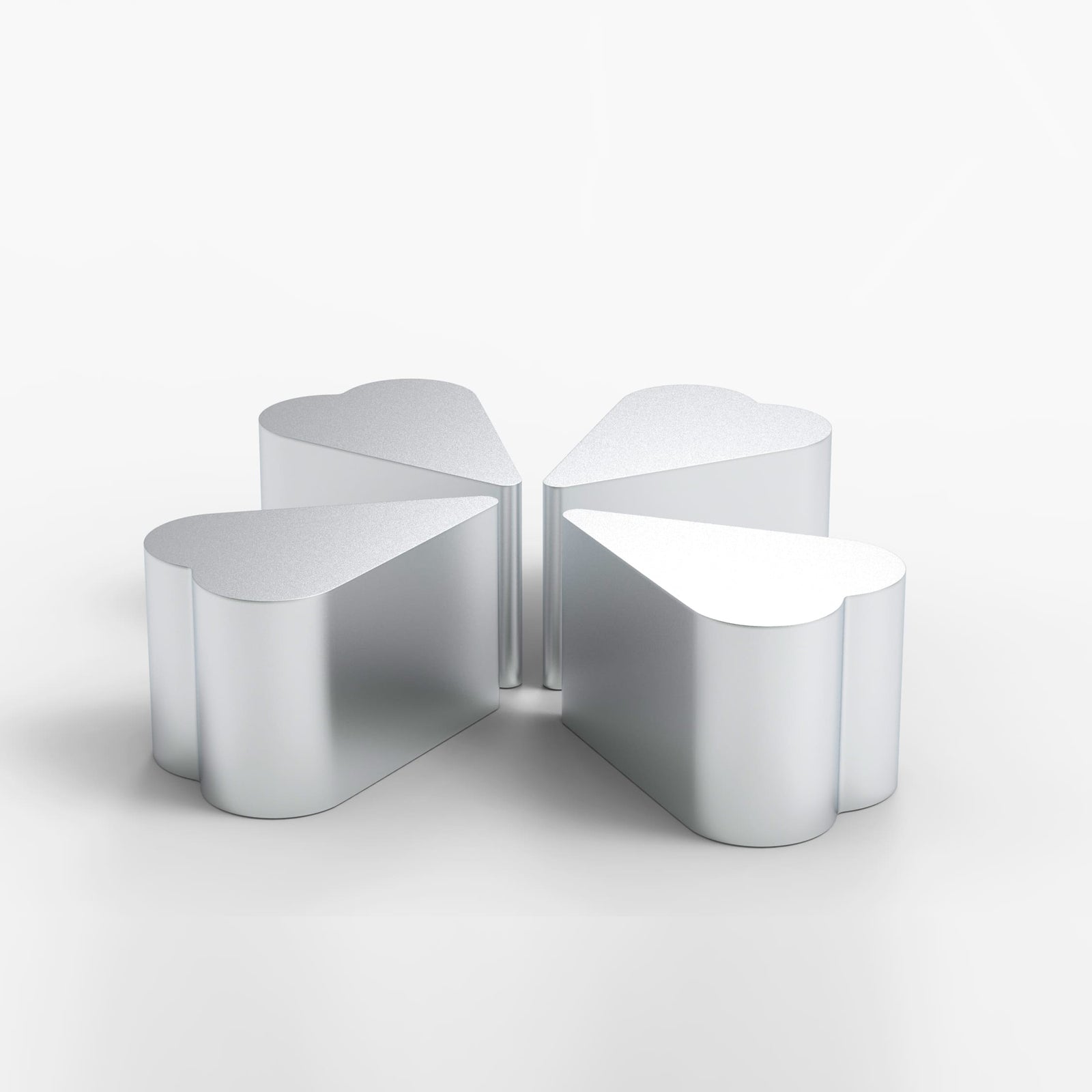 Heart Stainless Steel Brushed Side Table