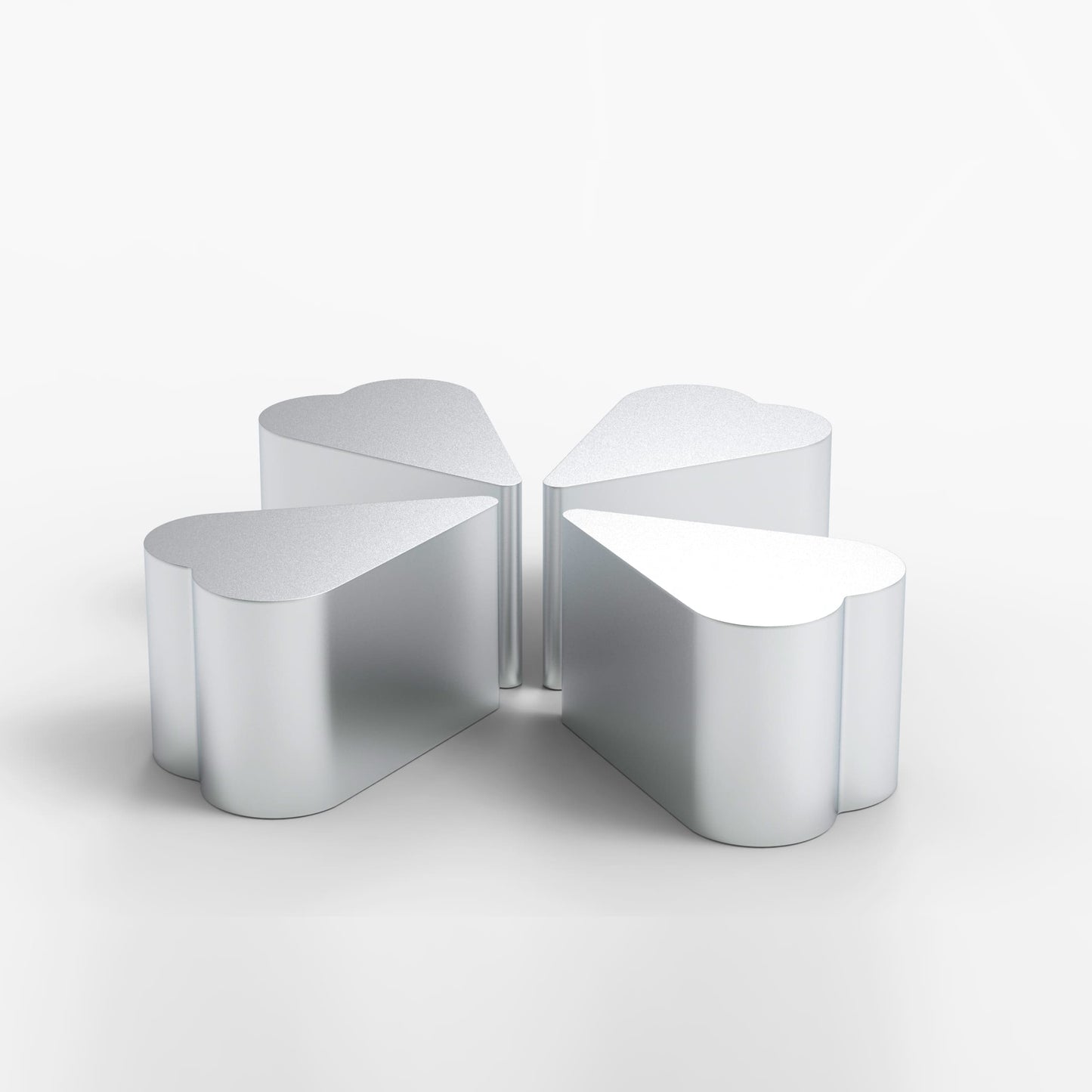 Heart Stainless Steel Brushed Side Table