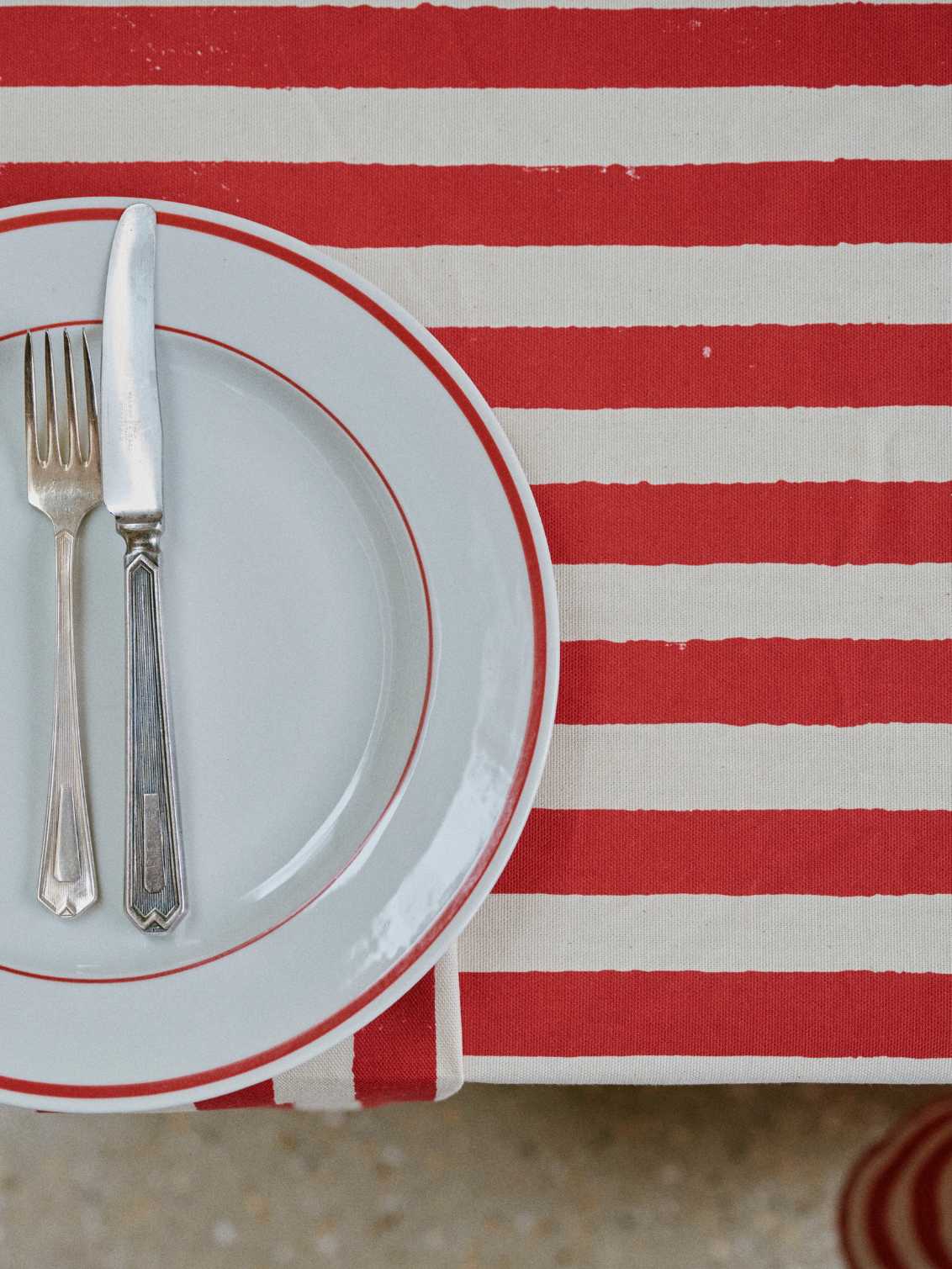 Christmas Red Stripe Tablecloth