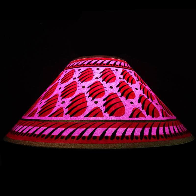 Paw Print Hand Painted 14" Lampshade in Red Gold