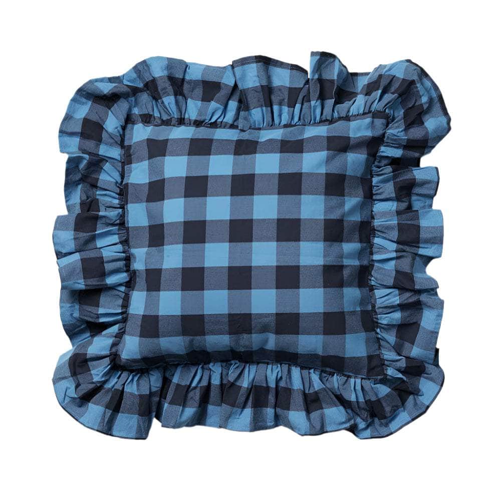 Pleated Cushion Cover Blue
