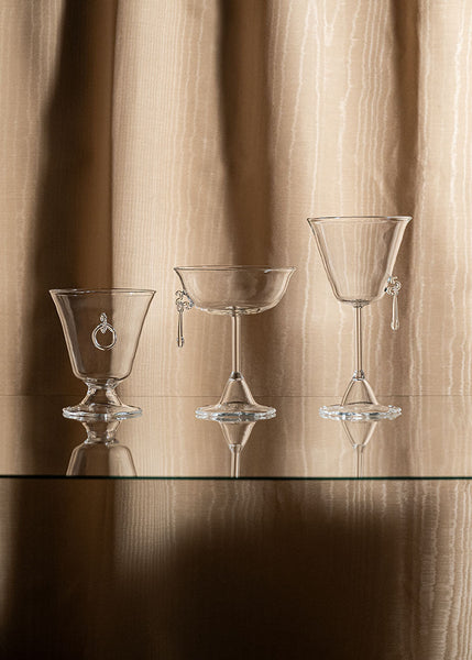 Sospesa Hand-blown Tumbler Glass with Charm
