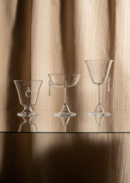 Sospesa Hand-blown Tumbler Glass with Charm