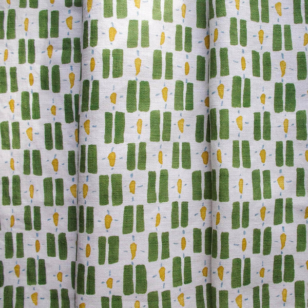 Printed Little Check Fabric - Green