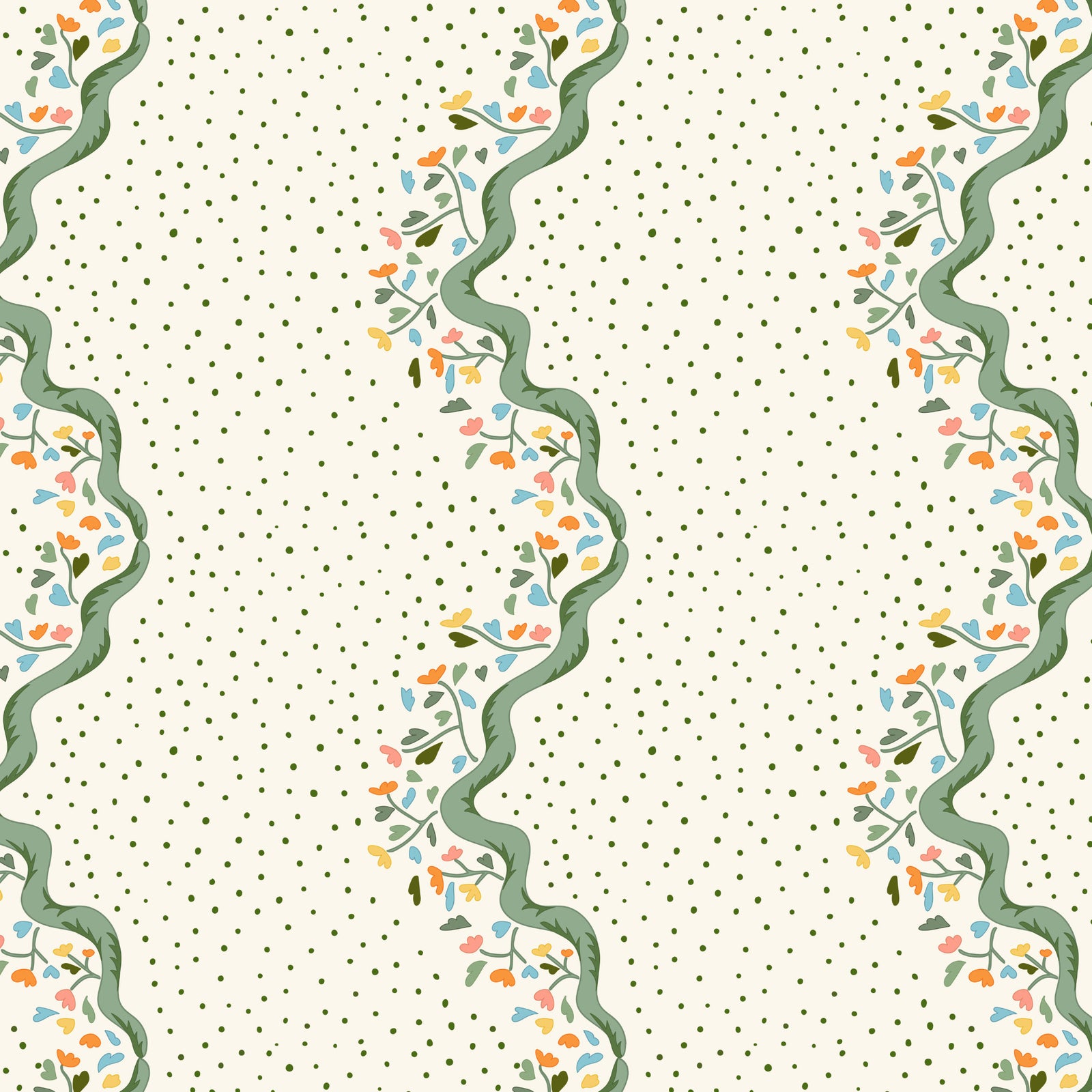 Chintz Caroline Wallpaper - Green