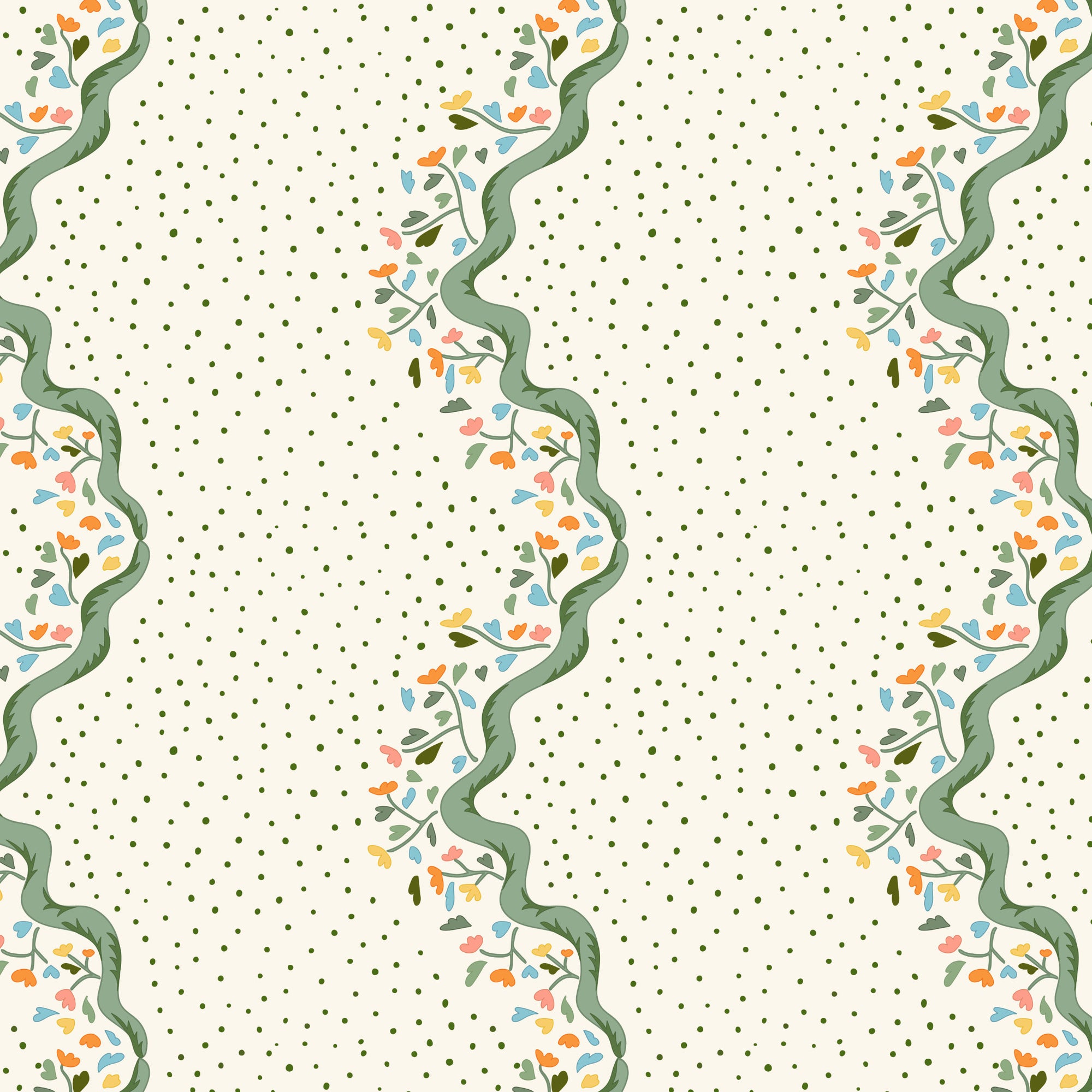 Chintz Caroline Wallpaper - Green