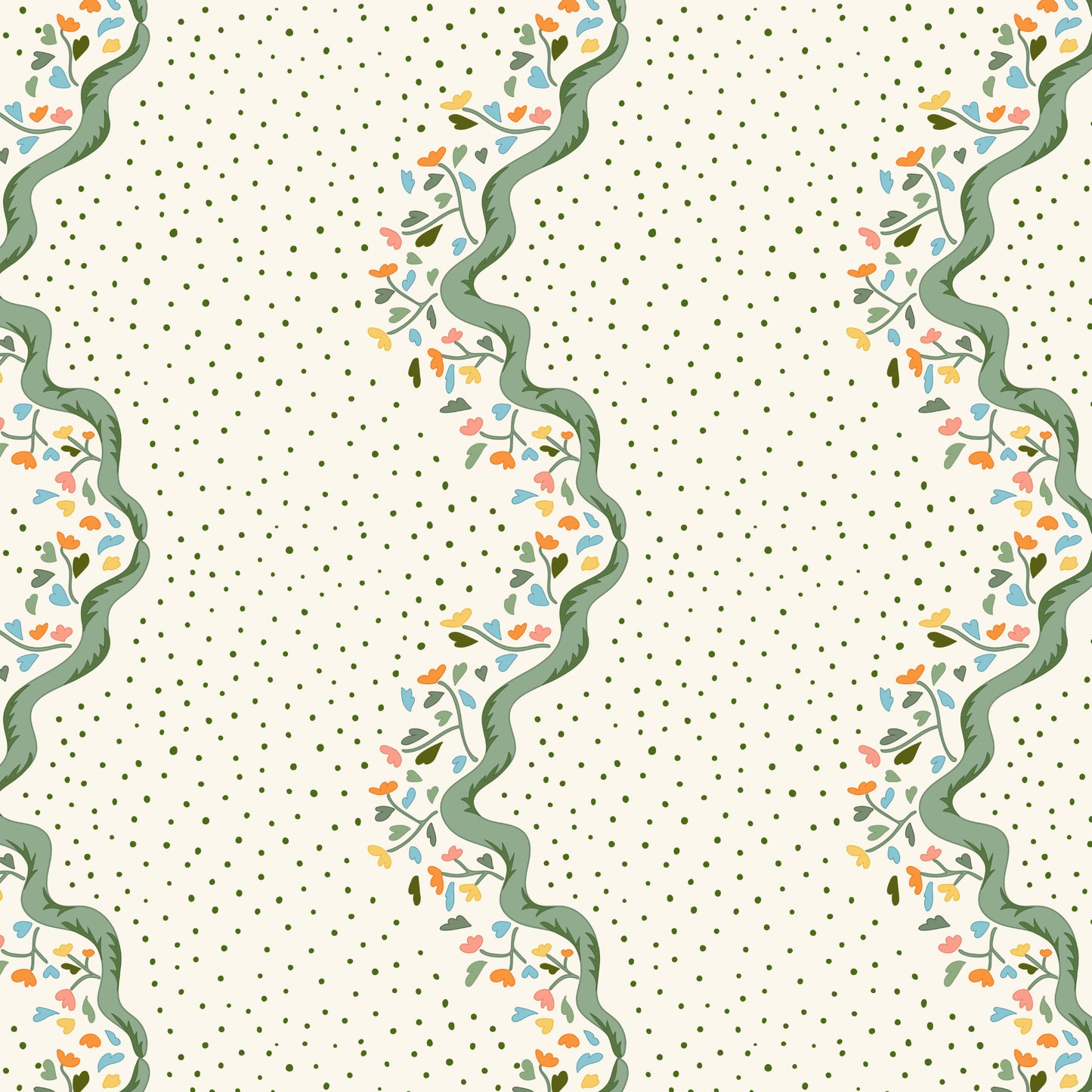 Chintz Caroline Wallpaper - Green