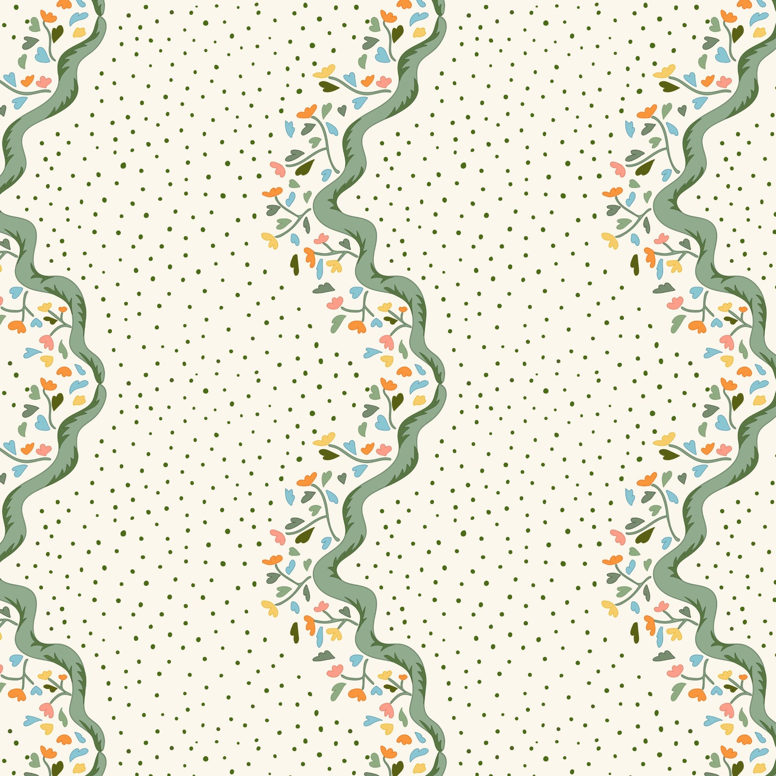 Chintz Caroline Wallpaper - Green