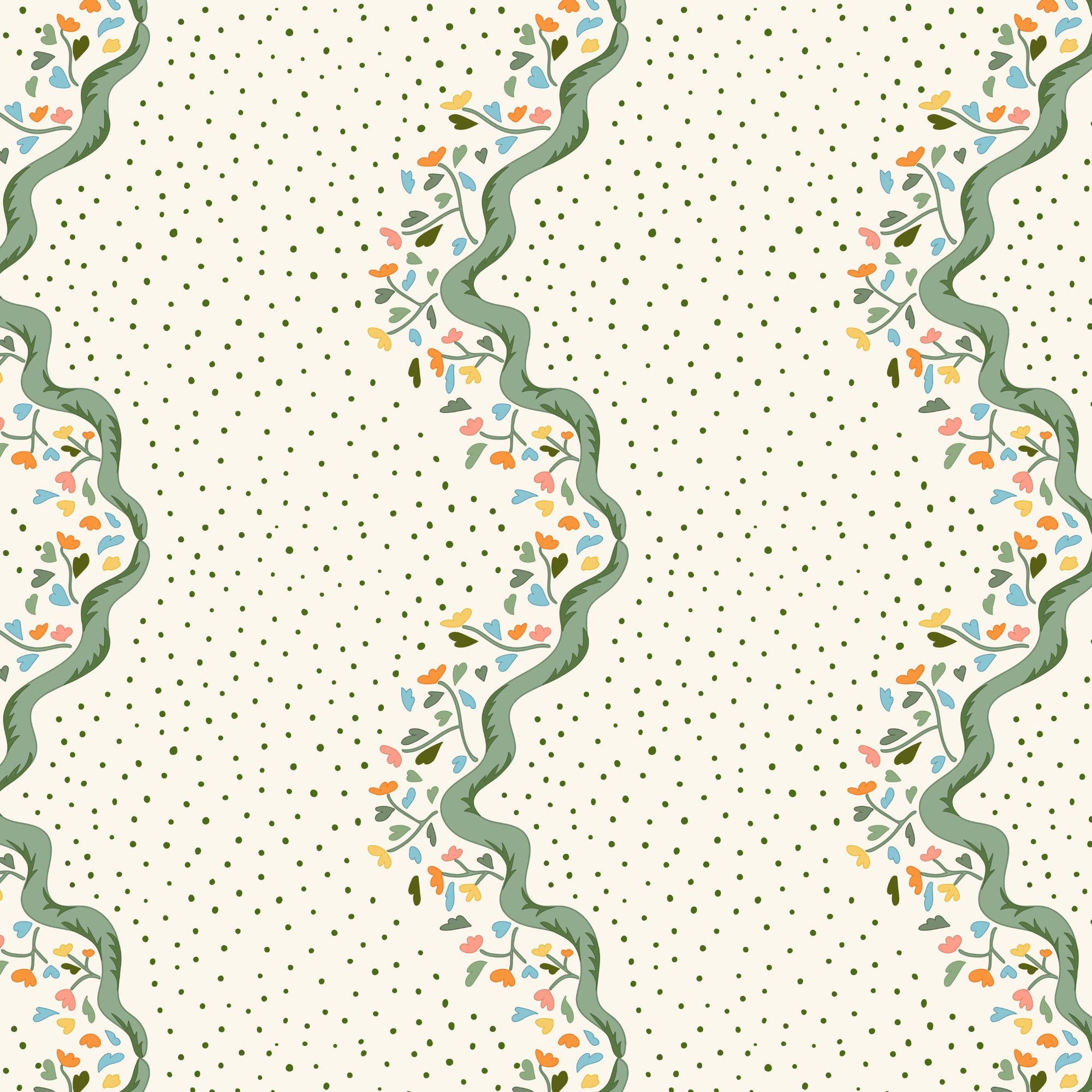 Chintz Caroline Wallpaper - Green