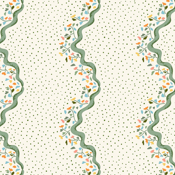Chintz Caroline Wallpaper - Green