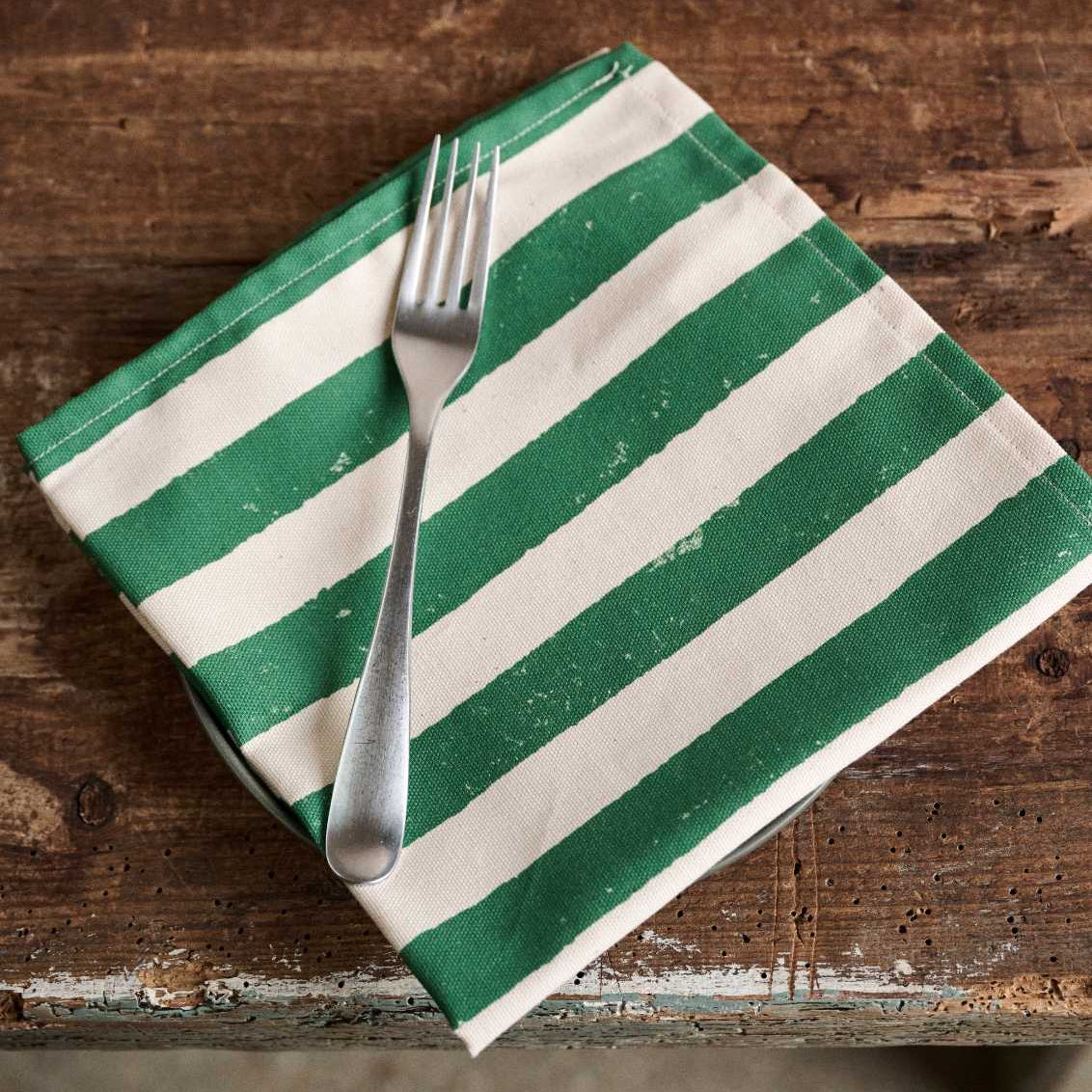 Christmas Green Stripe Napkins