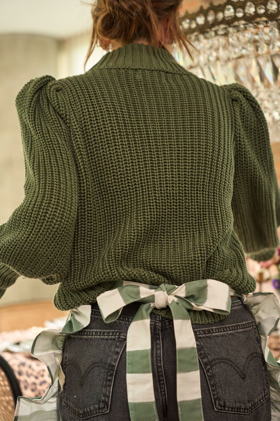 Green Striped Apron - Between Us