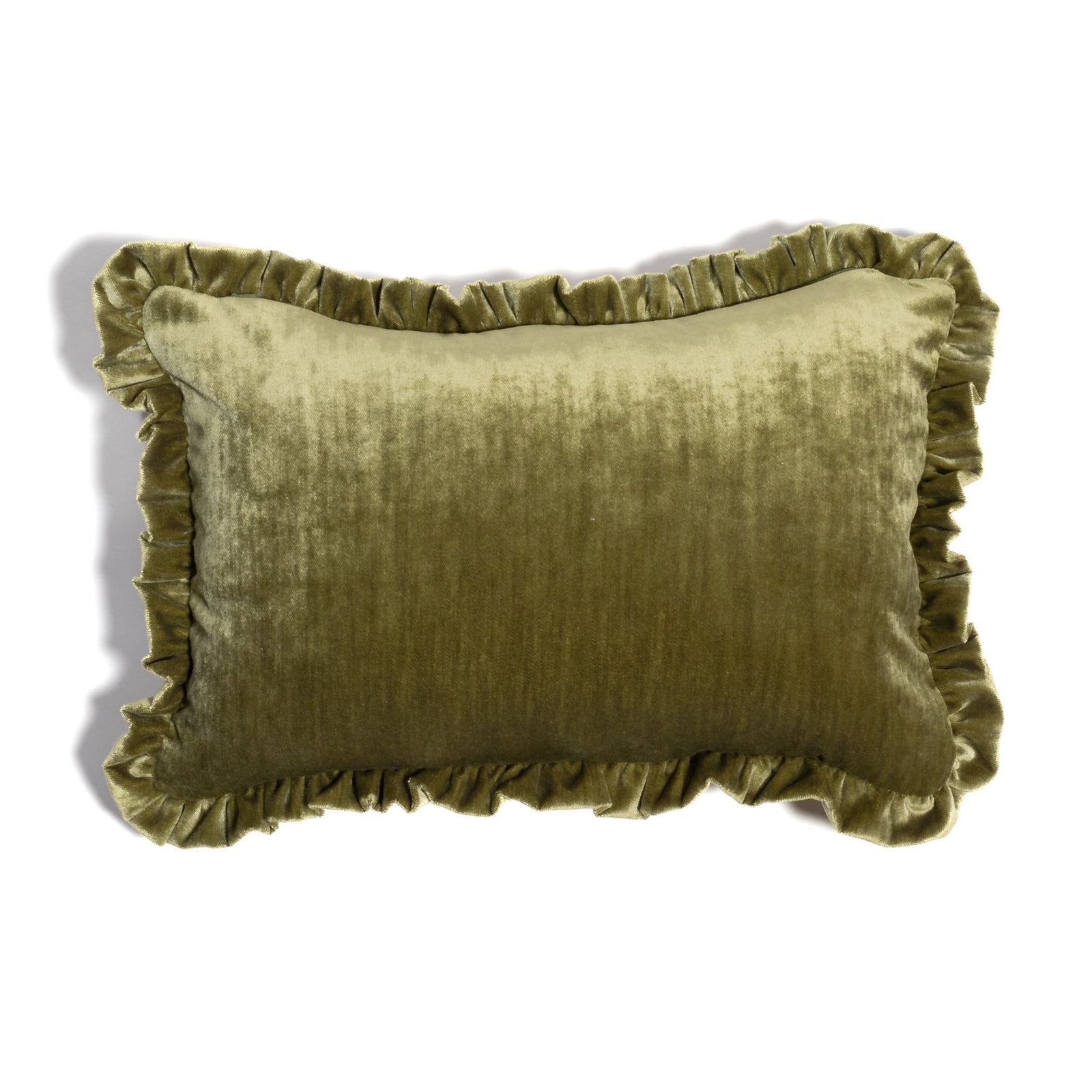 Velvet Ruffle Cushion made from Liberty Fabric 'Wiltshire'