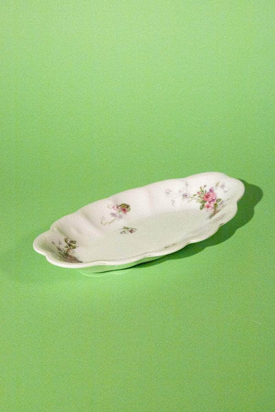Vintage French Scalloped Floral Plate